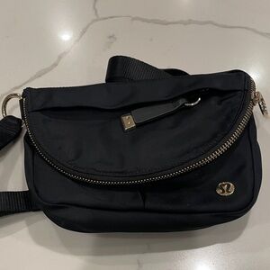 lululemon athletica Black Crossbody Bag with Gold Hardware